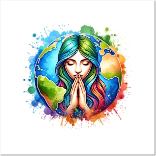 Mother Earth Praying Posters and Art